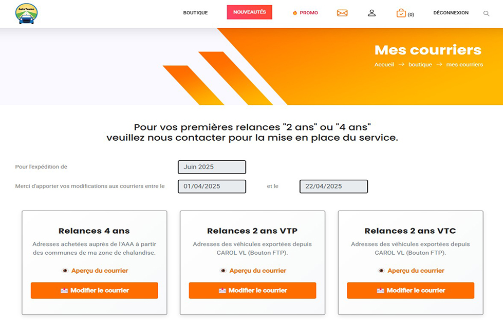 Courrier Boutique Auto'nome